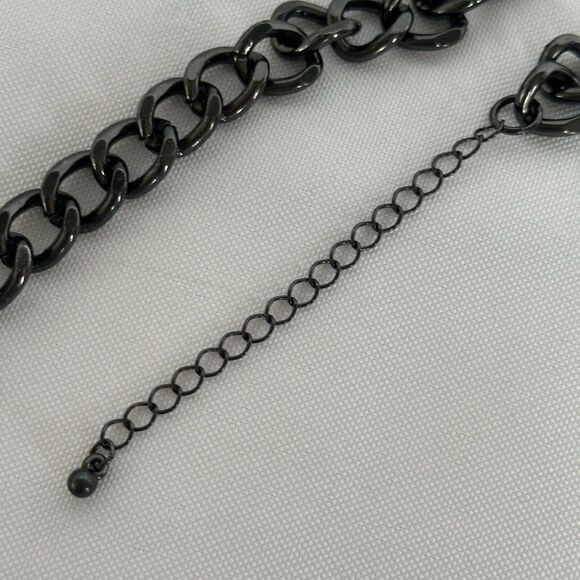 Joan Rivers Statement Necklace Rhinestone Blue Flowers Silver - Picture 8 of 11